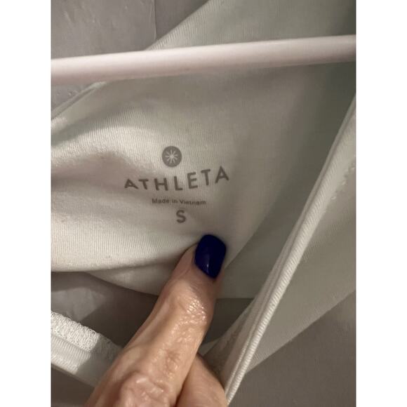 Athleta Mint Green Jacquard Flex light Training Top Sz S Cut Out Back - Picture 3 of 6